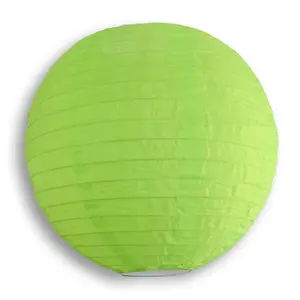 14" Neon Green Shimmering Nylon Lantern