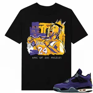 Lakers 4s Sneaker Match Tees Black Mamba Basquiat Unisex Streetwear
