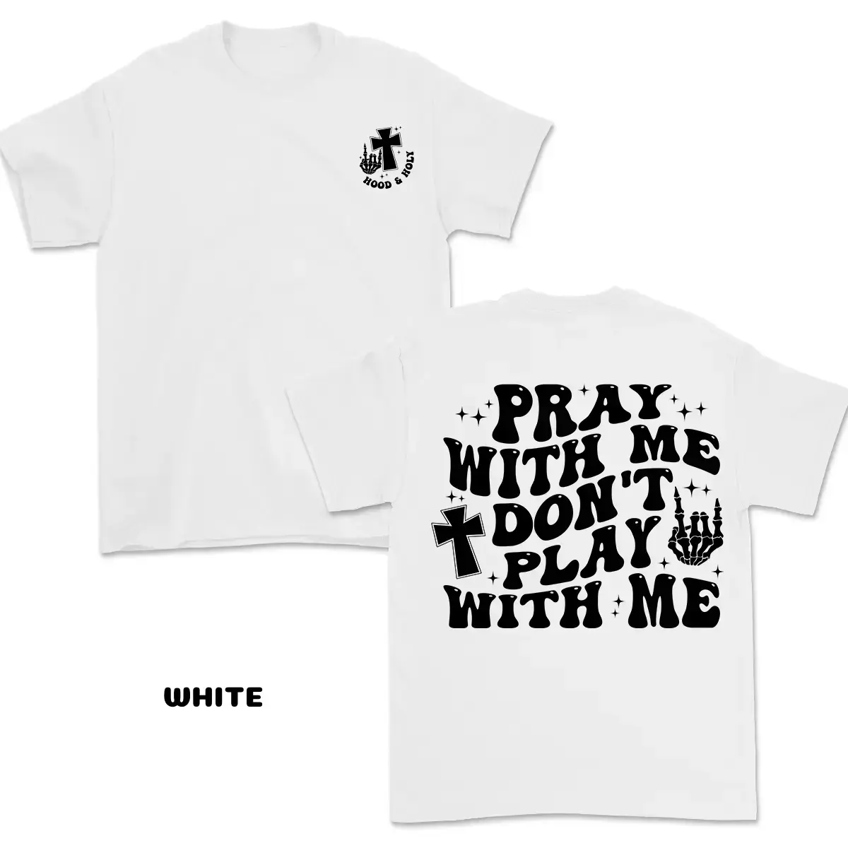 Pray With Me Don't Play With Me Graphic T-Shirt, Unisex Breathable Cotton Top with Short Sleeves, Inspirational Faith Shirt for Casual Wear, Tshirt, Shortsleeve