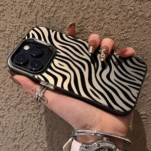 Zebra pattern Pattern Case for iPhone 16 Pro Max 15 Plus 14 13 12 11 XS XR  Matte Shockproof Anti-Scratch Stylish Smartphone Cover