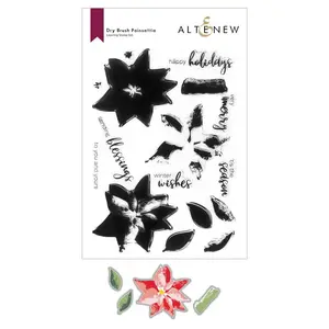 Dry Brush Poinsettia Stamp & Die Bundle