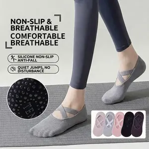 Women's Yoga Ankle Socks, 1/3/5 Pairs Non-Slip Breathable Comfortable Sports Grip Socks for Pilates, Dance, Fitness, Gym and Workout, Women's Socks for Indoor and Outdoor Wear, Womenswear Sock Set