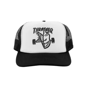 Thrasher Hat Spitfire Thrash and Burn Trucker Black/White/Black