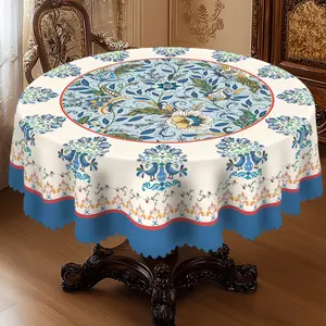 XEXSIN Bohemian Pattern Printed Round Tablecloth Mexican Style Mandala Kashmir Paisley Polka Dot Beauty Design for Holiday Party Fall Thanksgiving Christmas Decor Kitchen Accessories Autumn Rural Farmhouse Tablecloth Gifts