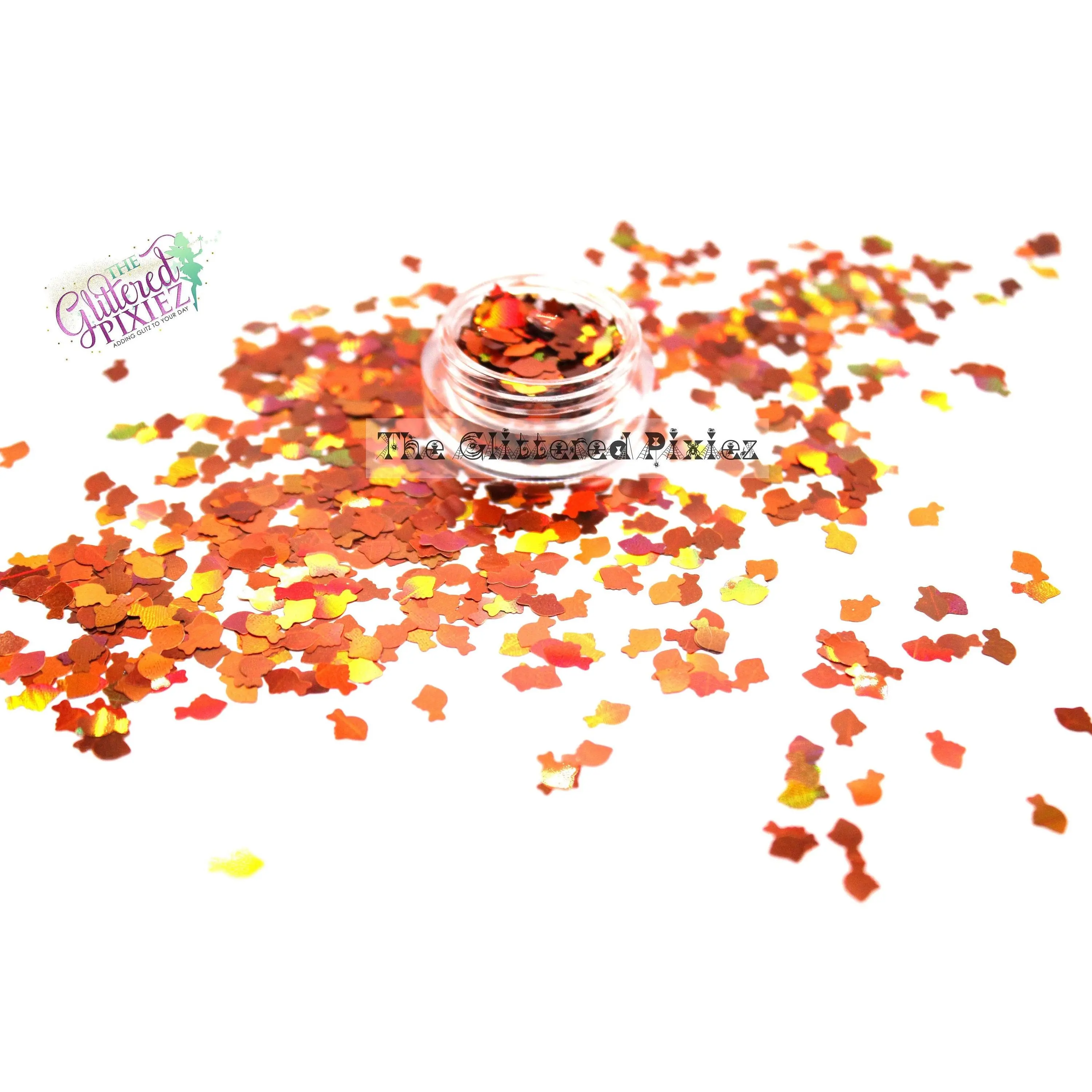 GOLDIE THE GOLDFISH 6mm fish shape glitter - Back To Nature Collection