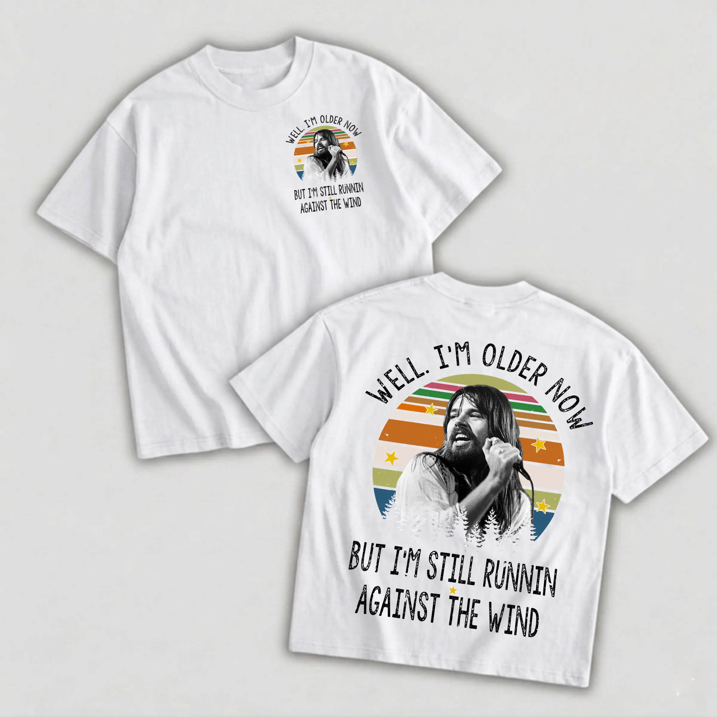 Well I'm Older Now Tee, But I'm Still Runnin Against The Wind Shirt, Bob Seger Vintage Rock Quote Tshirt, Retro Music Graphic T-shirt, Gift For Fans