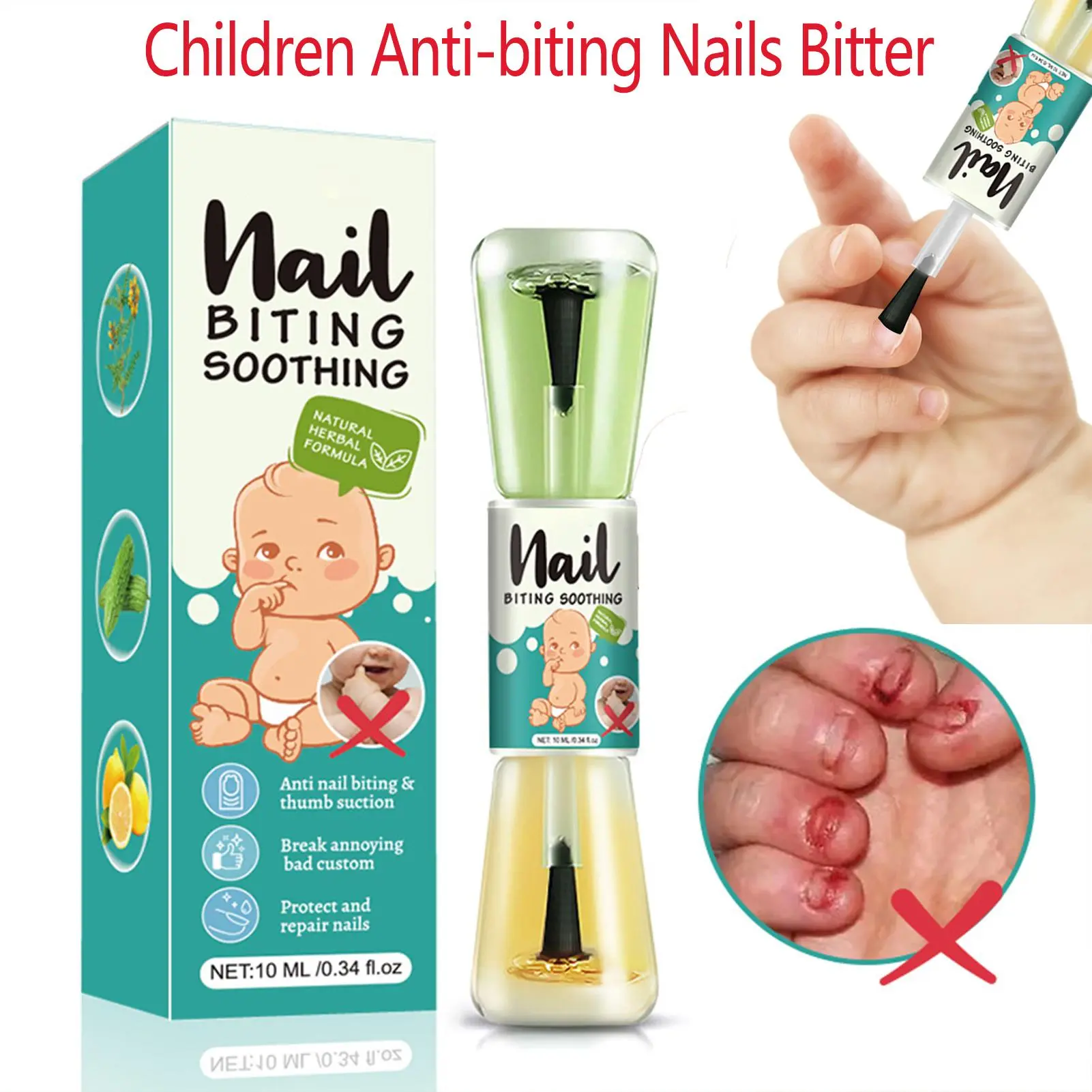 10ml Children Anti-biting Nails Bitter Nail Water No Bite Cuticle Not Nail Polish Biting Care Non-toxic Stop Nail Biting