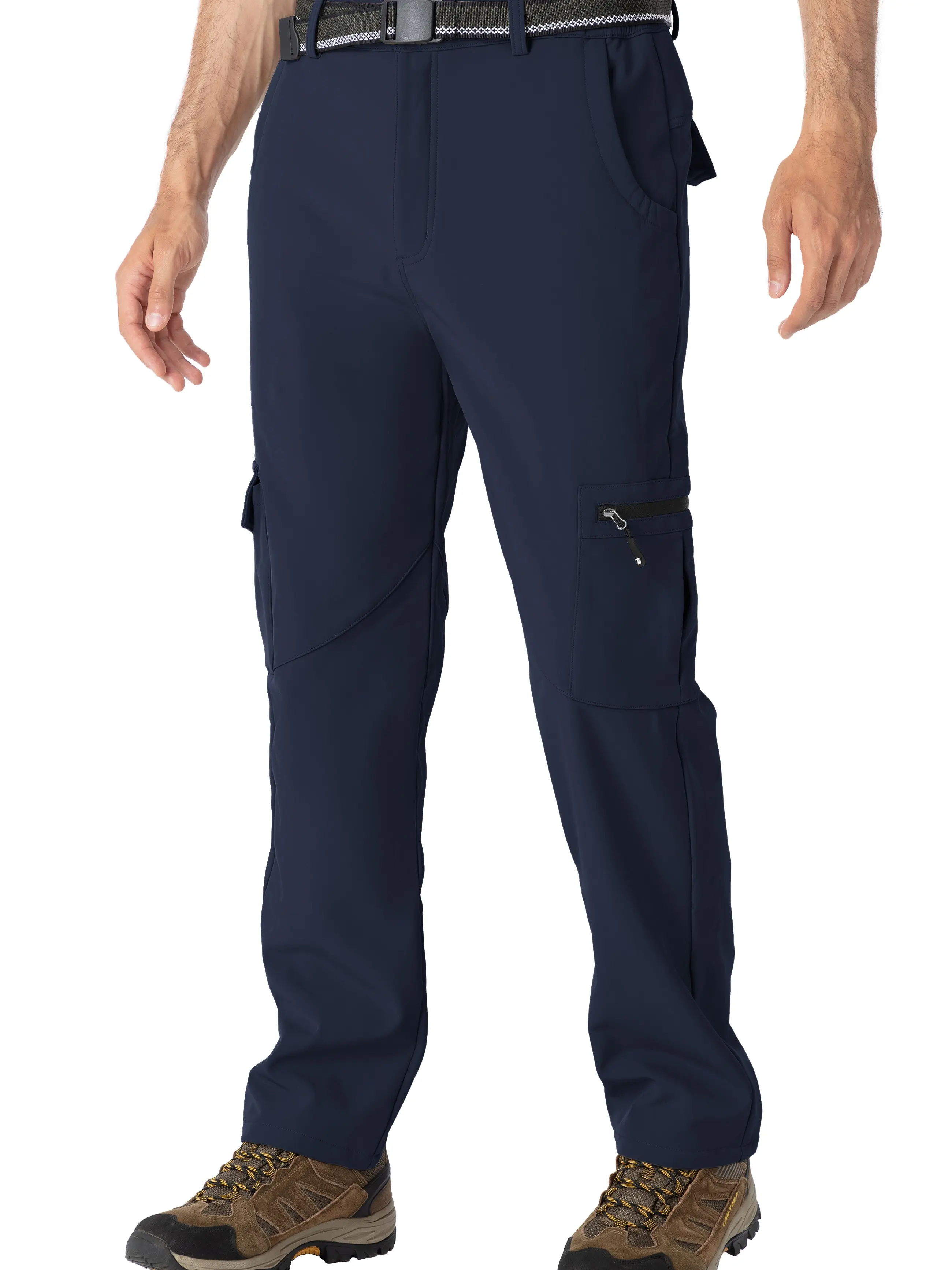 TBMPOY Men's Lightweight Waterproof Hiking Pants - Fleece-Lined, Insulated, Windproof for Winter Snow Ski, Snowboard, Light Outdoor Activities, Lightweight Waterproof Men's Pants, Hiking / Light Outdoor