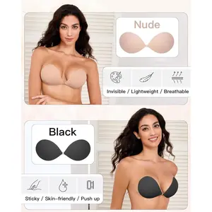 MITALOO Adhesive Bra Sticky Strapless Invisible Push up Bras Silicone Backless Nipple Cover for Women Womenswear Comfort