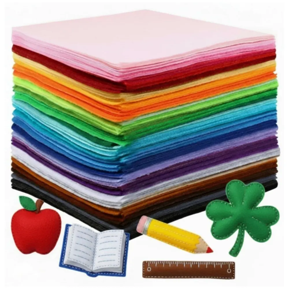 120 piece Assorted Color Mini Felt Fabric Sheets Squares Fabric Sheets DIY Craft Squares Nonwoven for Sewing Craft Patchwork Decoration