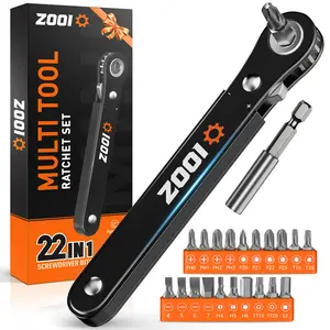 【FathersDayGift】ZOOI 22 In 1 Ratchet Screwdriver Set, Mini Low Profile Ratchet Wrench Bit Socket Set for Tight Space Cool Gadgets EDC Gear Tool, #fathersdaygift