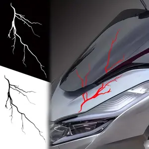 1PC Eye-Catching Trendy Personality Lightning Crack Logo Sticker For Car Bodies, Motorcycle Decor, Personality Gear Lightning Crack Decor Fill With Trendy Enthusiast Personality Impact Vibe Easily Grasp Street Trend Style