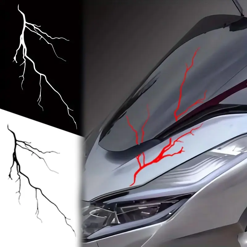 1PC Lightning Crack Logo Sticker Car Decals For Car Bodies, Motorcycle Decor, Vehicle Exterior Decoration