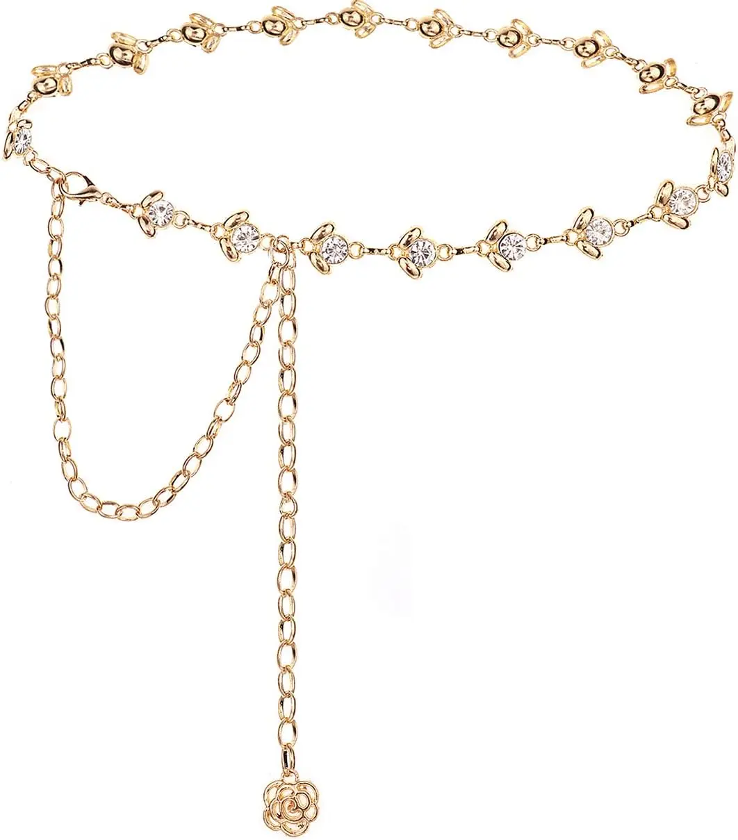 Chain Belt for Women Rhinestone   Belts for Dress