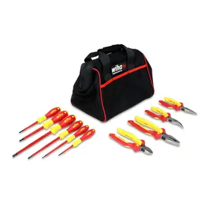 Wiha Tools 32892 Insulated Pliers/Cutters/Screwdrivers 10 Piece Set in Canvas Pouch