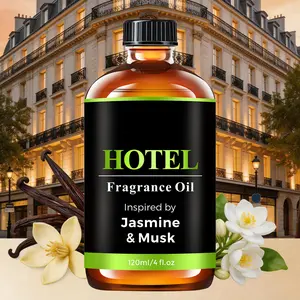 Hotel Essential Oil Inspired by Jasmine & Musk Fragrance Oil - 120 ml 4 fl oz - Luxurious Aromatherapy Oil for Diffusers, Air Freshener, Car Diffuser Long-Lasting Scent