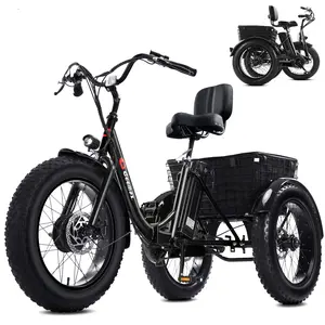 Stable 3-Wheel Design ,Foldable Electric Trike, 750W Peak Motor, 20MPH 3 Wheel Ebike with Large Basket & Comfortable Seat, 36V 13Ah Long Range Electric Tricycle for Seniors Adult Seven-Speed