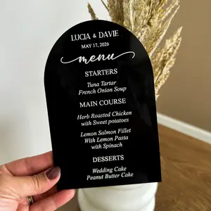 Custom Acrylic Wedding Menu