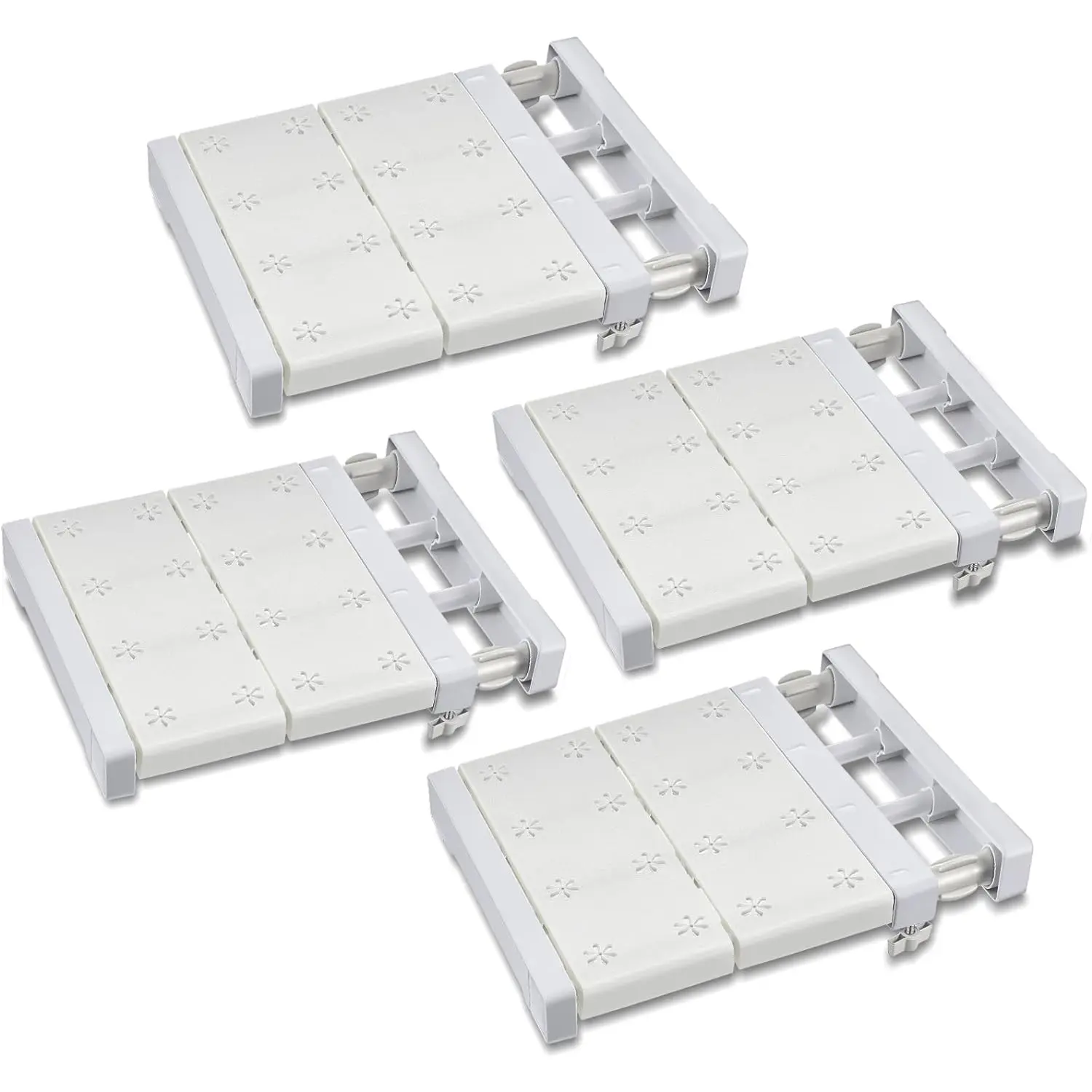 4 Pcs Adjustable Closet, Locker Shelf Organizer Scalable Layered Separator Storage Rack Shelf for Expandable Closet Tension Shelf and Rod for Cabinet Wardrobe Cupboard Kitchen Bathroom Gerrii
