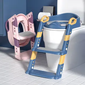 Toilet Seat Step Stool, Foldable Ladder Design for Boys & Girls, Baby Potty Training Aid, Comfortable and Safe Bathroom Accessory