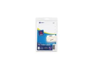 Avery Removable 1/3-Cut File Folder Labels Inkjet/Laser .66 x 3.44 White 252/PK