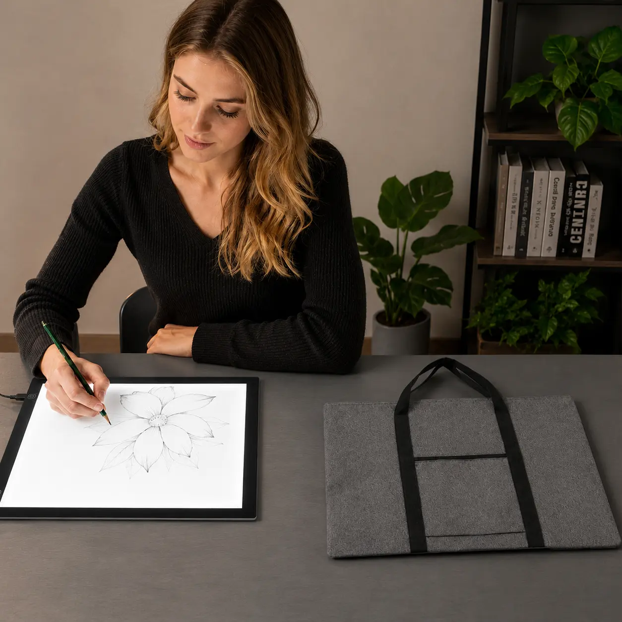 A4 LED Light Pad With Storage Bag, USB Powered LED Light Box Copy Board, Slim LED Drawing Board For Tracing, Diamond Painting, Sketching, DIY Crafts & Writing