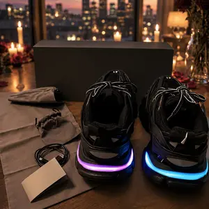 LED Shining Couples Sneakers men's Casual Breathable shoes track Chunky trainers