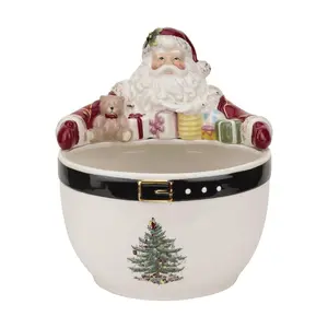 Spode Christmas Tree Santa Nut Bowl, Made of Fine Earthenware