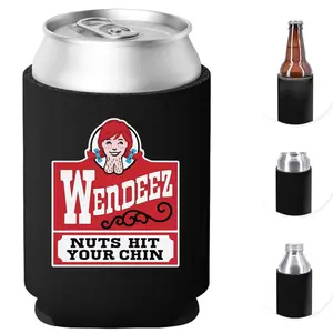 WENDEEZ Insulated Drink Holder, Funny Foldable Lightweight Koozie for Bottles with "NUTS HIT YOUR CHIN" Design