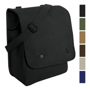 Rothco Canvas Map Case Shoulder Bag Rugged Crossbody EDC Utility Storage with Large Compartment Front Pocket & Adjustable Strap for Outdoor Adventure
