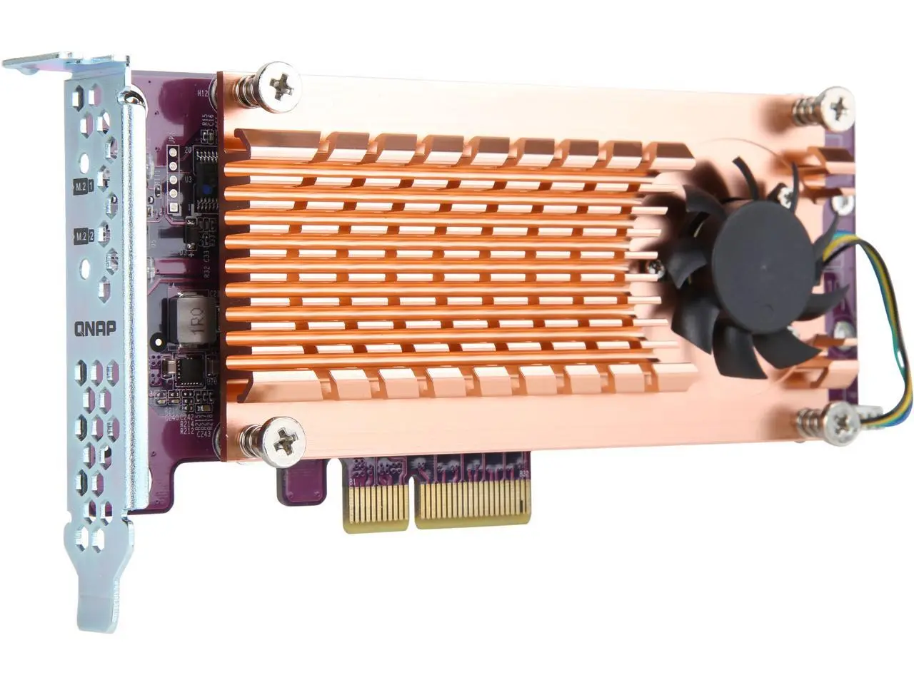 QNAP QM2-2P-244A Dual M.2 22110/2280 Pcie SSD Expansion Card (PCIe Gen2 X4), Low-Profile Bracket Pre-Loaded, Low-Profile Flat and Full-Height are Bundled
