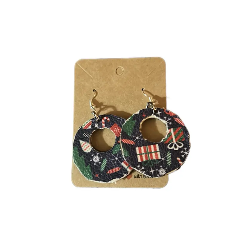 Leather Handmade Earrings with Love by Me - Unique Design, Handcrafted, Ideal for All Seasons