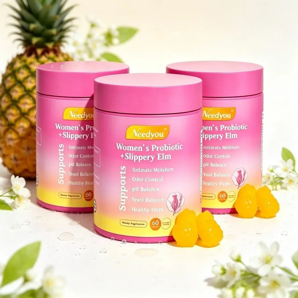 Her Juicy Feminine Probiotics Gummies – Scent Support All-in-One Supplement Infused Slippery Elm, Prebiotics & Active Lactobacillus Strains Stabilizing pH & Easing Chronic Vaginal Dryness, Hawaiian Pineapple Gummies 60 Counts