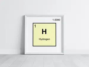 Hydrogen (Lab Collection) 12x12 - Black and Canary Yellow with White Border for Gallery Wall