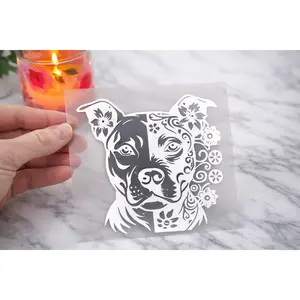 Floral Pitbull Vinyl Decal