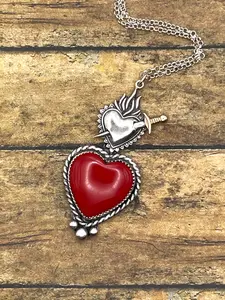 Rosalin-Red Rosarita Sacred Heart Pendant