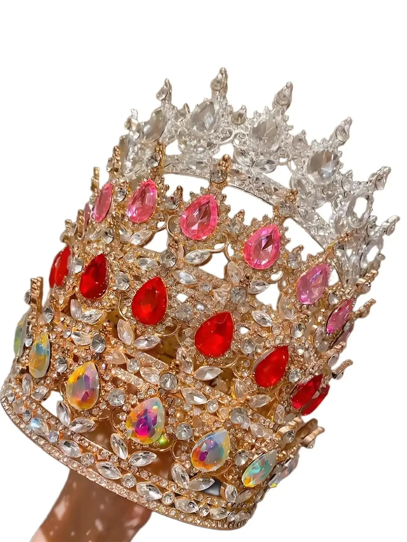 Elegant Women's Rhinestone Metal Crown Headband, Available in 4 Colors, Perfect for Weddings Parties Birthdays Shows, Stylish Design, Bridal Accessory, Costume Headpiece, Bridal Hairpiece
