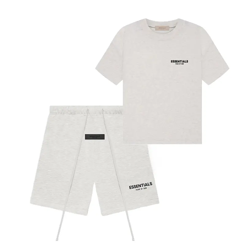 Fear of God Essentials Crewneck T-Shirt & Shorts Set, Light Oatmeal