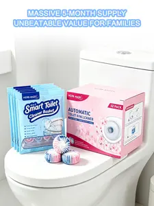 【Guest Bath Must-Have】32pcs Toilet Cleaning Tablets + Optional 5-Pack Rim Hangers, Automatic Bowl Deep Cleaner, Long Lasting 【Multi-SKU Options】 outdoorfun