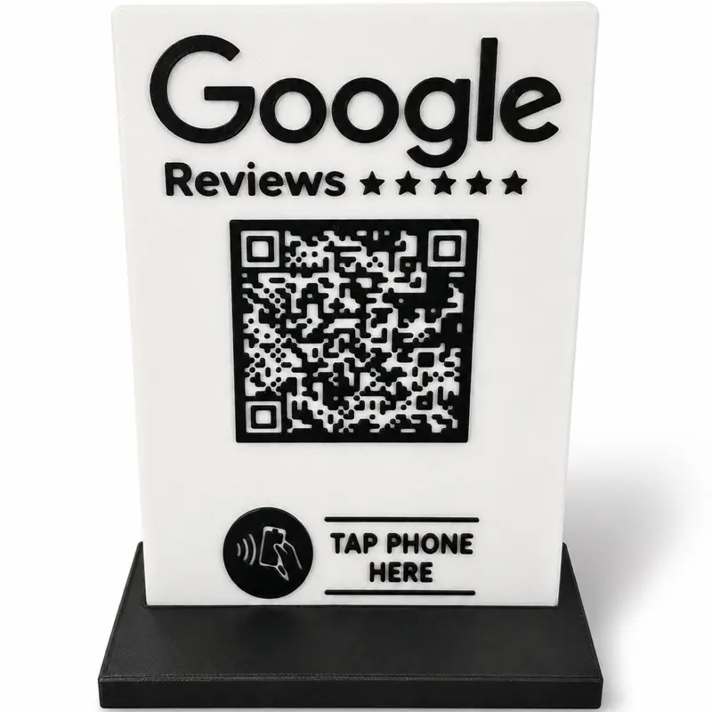 Custom NFC Google Review & Multi QR Code Business Sign