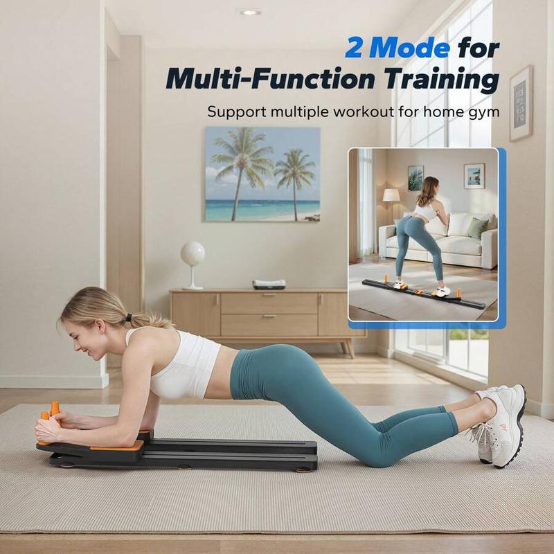 Multi-functional Ab Exercise Board, Foldable Home Pilates Reformer with Knee Mat, Timer and Resistance Bands, Abs Workout Equipment for Abdominal & Core Strength Training