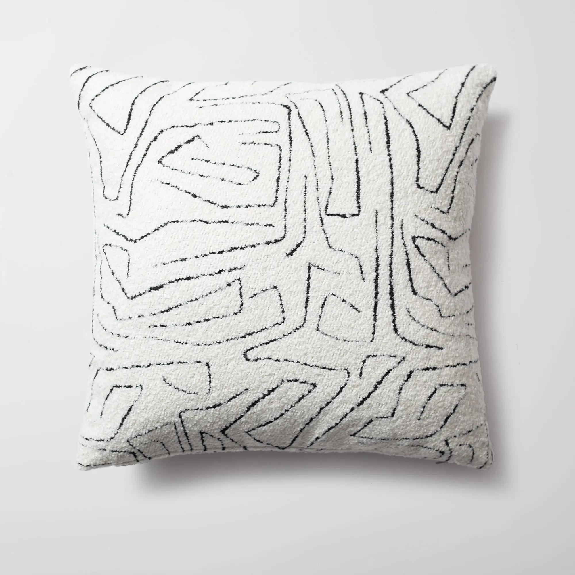 Maze White and Black Decorative Pillow