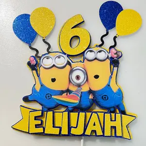 Minion Personalized Birthday Cake Topper