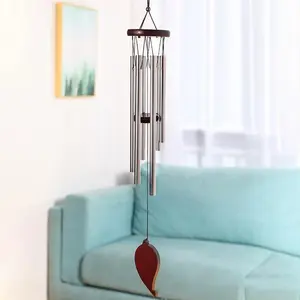 Creative Metal Wind Chime Hanging Decor, Large Copper Bell, Elegant 6-Tube Tuned Wind Chime, Garden or Patio Decoration, No Battery Needed, Aluminum Wind Chimes