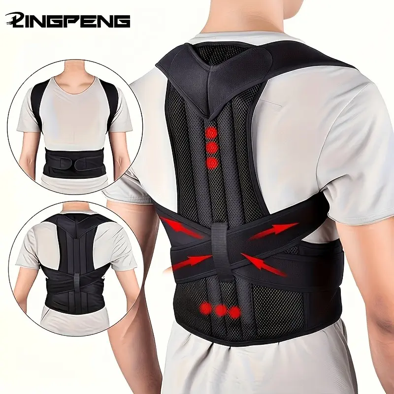 LINGPENG Magnetic Posture support - Adjustable Back Support Brace for Adults & Youngsters, Anti Hunchback, Improves Hunchback, Straightens Shoulders, Eases & Muscle, Posture Improvement Aid, Posture Straightener, Shoulder Back Aligner