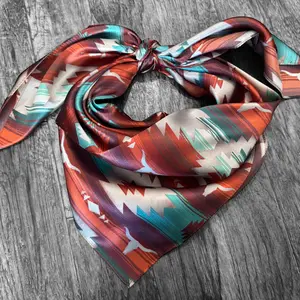 100% Silk Wild Rag Southwest Serape Longhorn by Double B Wild Rags