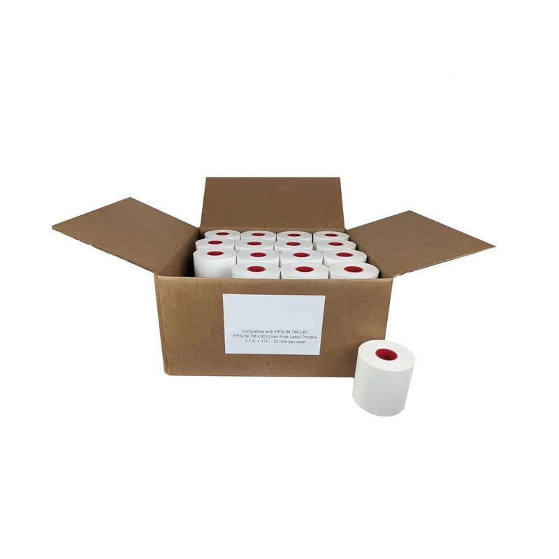 Celion Sticky Thermal Label Paper Roll, 3.125'' x 170', 1 inch Core, Full Coverage Adhesive, Repositionable Linerless, 70GSM