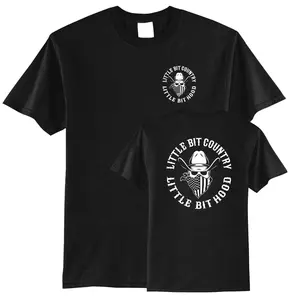 Little Bit Country Little Bit Hood Black Short Sleeve T-Shirt