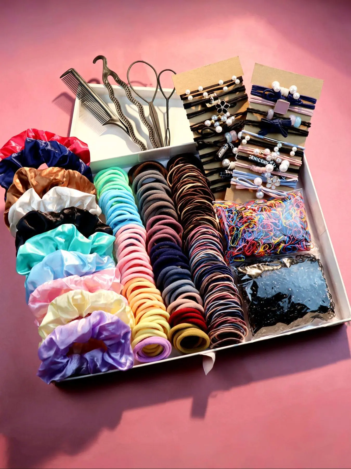 Hair Accessories Set, Hair Tie, Elastics & Hair Claw & Hair Clip & Hair Scrunchie & Hair Tool Set, Casual Versatile Hair Accessories for Women
