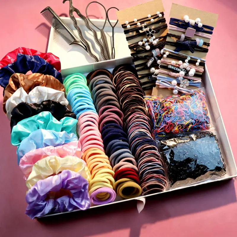Hair Accessories Set, Hair Tie, Elastics & Hair Claw & Hair Clip & Hair Scrunchie & Hair Tool Set, Casual Versatile Hair Accessories for Women